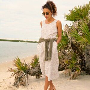 Orvis Printed Linen / Cotton Tank Dress S